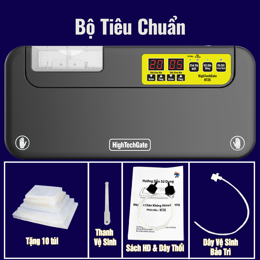 Máy Hút Chân Không Bán Công Nghiệp NT35 Không Kén Túi, Ép Chân Không Lớn 35cm Cho Hộ Kinh Doan