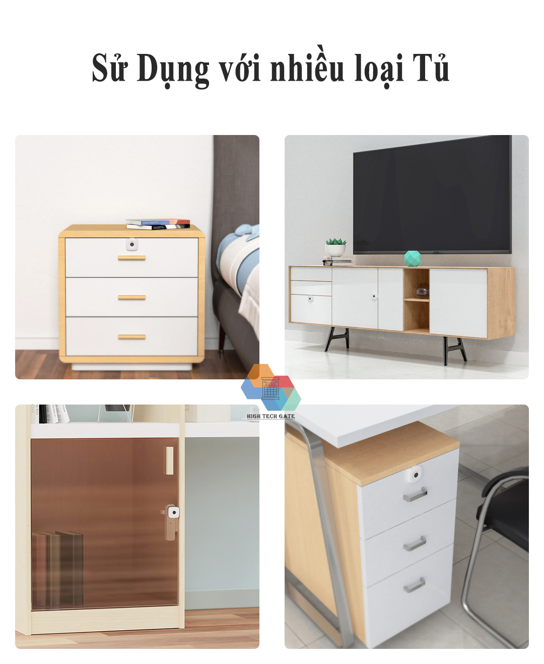 Khóa Tủ Vân Tay Thông Minh Xiaomi Yeelock ZNGS06YSB lắp đặt dễ dàng, thiết lập lên đến 16 vân tay, không cần chìa khóa, tốc độ xử lý 0.5 giây, phù hợp với đa dạng tủ, hàng chính hãng