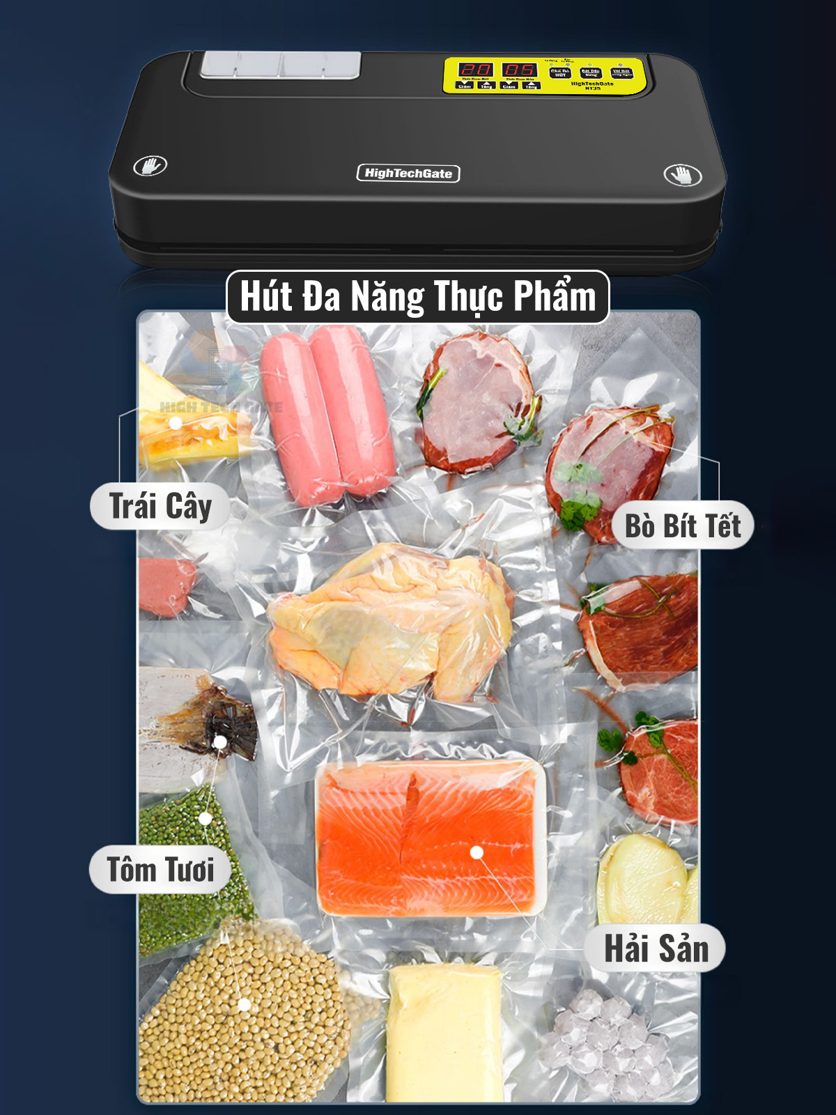 Máy Hút Chân Không Bán Công Nghiệp NT35 Không Kén Túi, Ép Chân Không Lớn 35cm Cho Hộ Kinh Doan