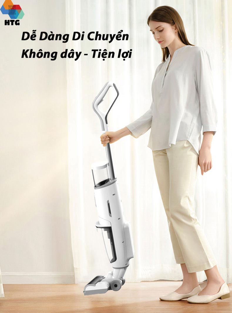 Máy hút bụi lau sàn không dây hút ướt công nghệ mới Airbot Iclean Pro, hút dầu mỡ, thức ăn, rác thải, tự động Giặt Dẻ siêu tiện lợi