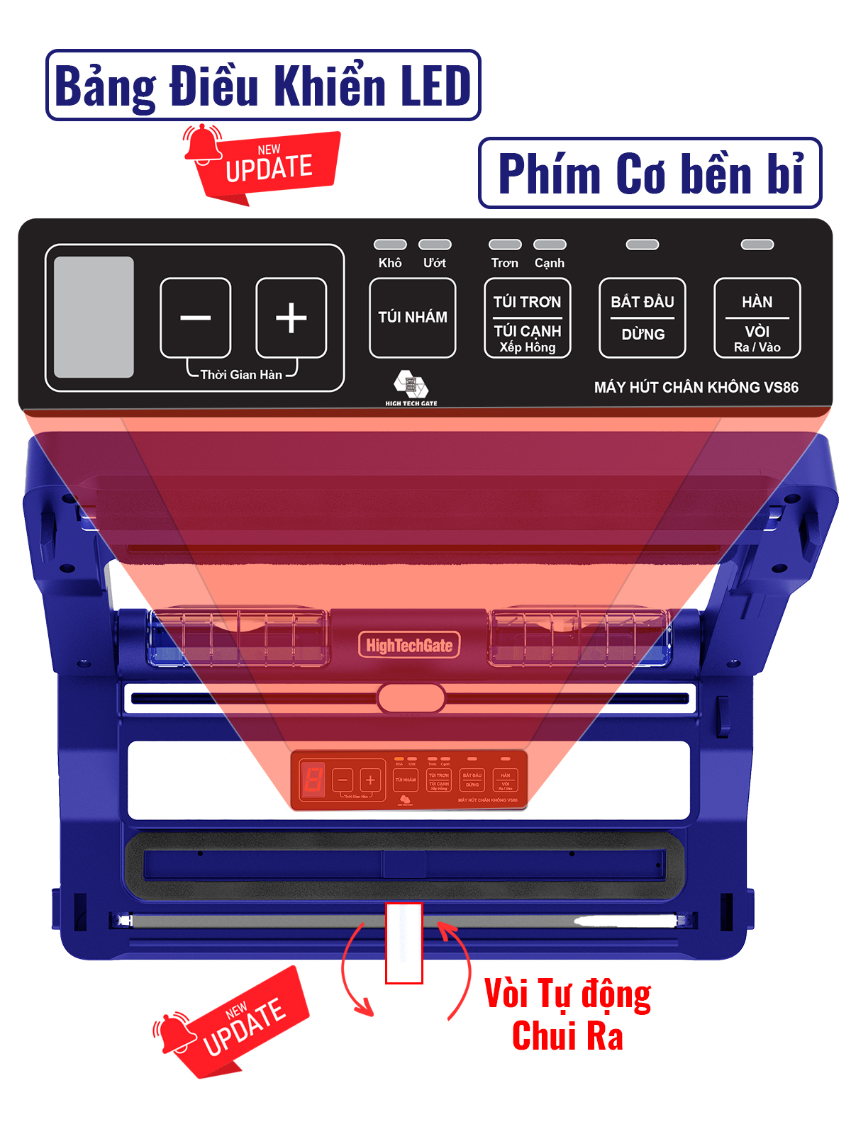  Máy Hút Chân Không VS86 Hút Mọi Loại Túi, 2 Động Cơ, Hàn Thông Minh Hàng