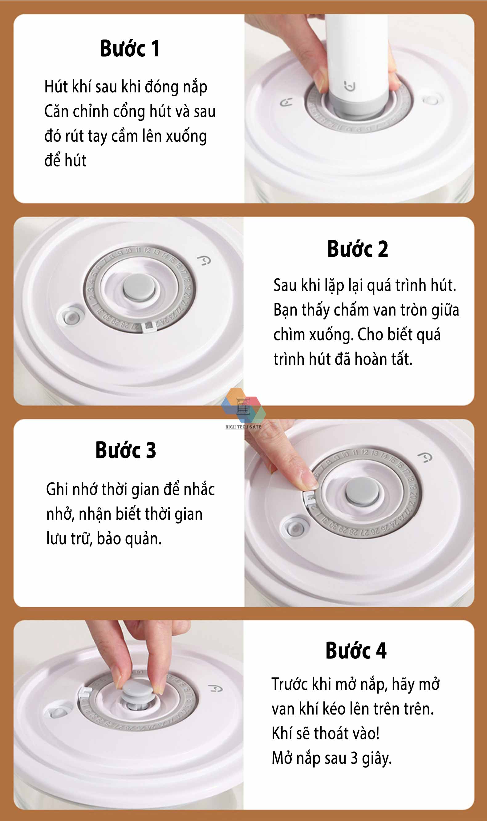 Hộp thủy tinh bảo quản chân không thực phẩm gia đình Xiaomi Youpin BUD, hàng chính hãng