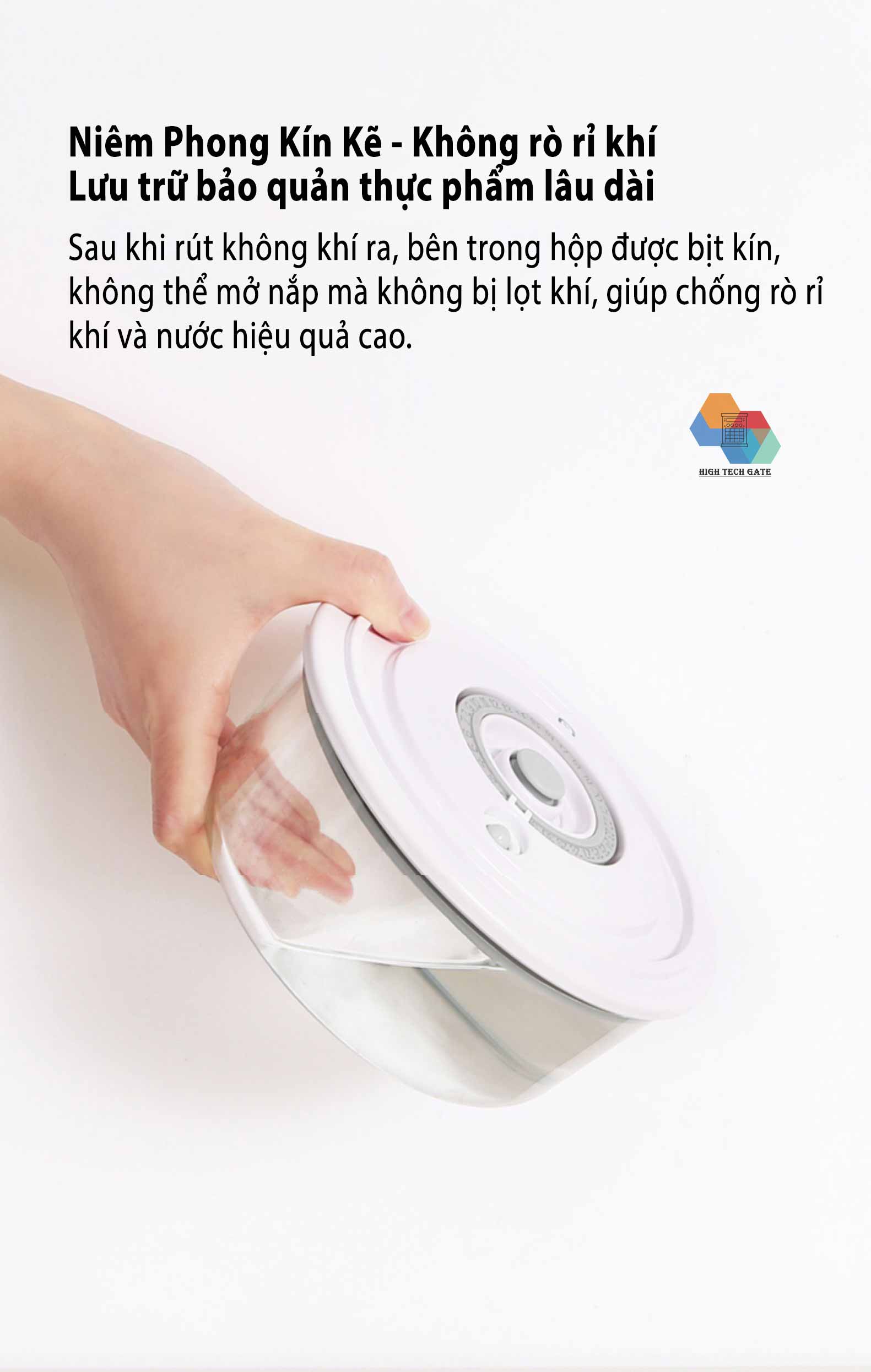 Hộp thủy tinh bảo quản chân không thực phẩm gia đình Xiaomi Youpin BUD, hàng chính hãng