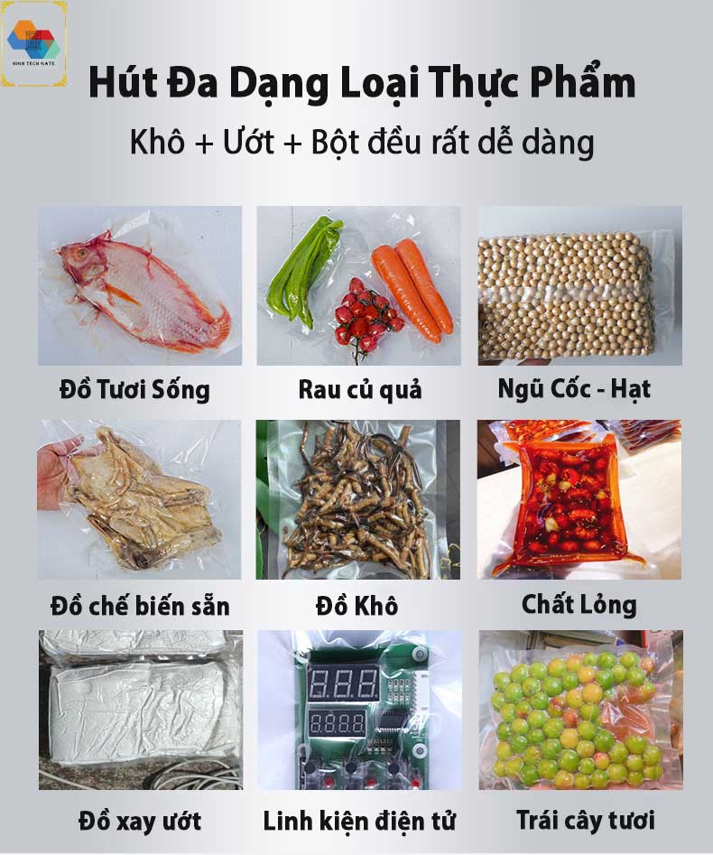 Máy hút chân không công nghiệp để bàn ShineYe P270-2D, hút mọi loại túi, mọi loại thực phẩm, tự động hoàn toàn, hút kiệt quệ -97Kpa, đường hàn đôi 27cm, hàng chính hãng