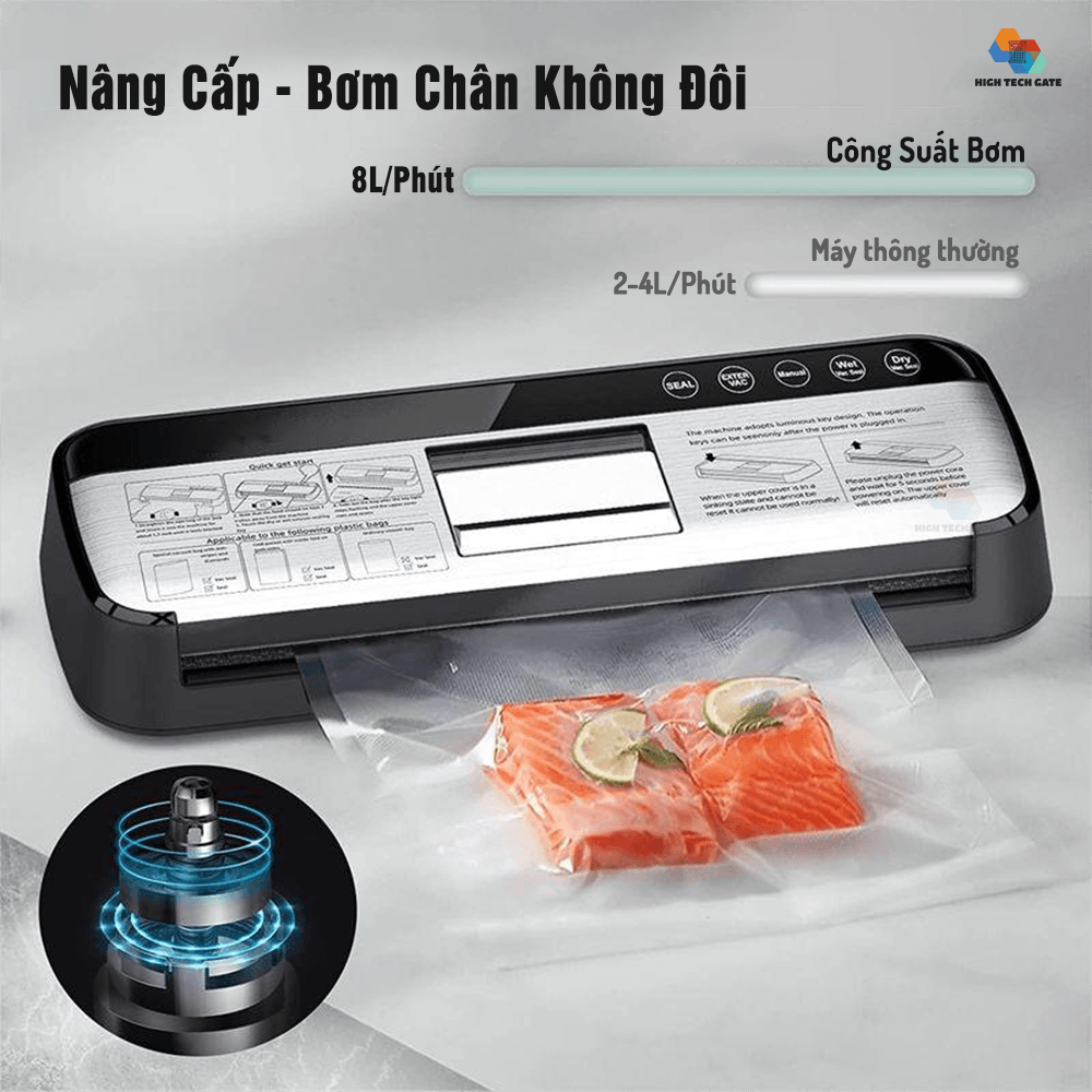 Máy hút chân không thực phẩm AP-18 tự động hoàn toàn, tích hợp 5 chế độ hút đơn giản, cơ chế đóng mở nắp máy tự động bền bỉ, hàng chính hãng