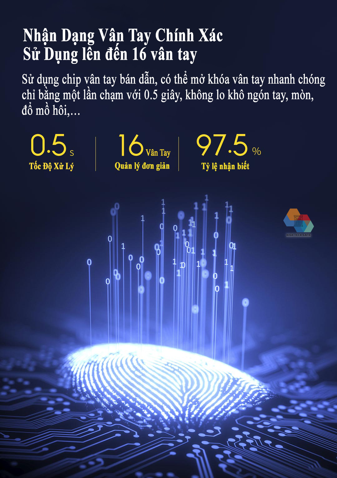 Khóa Tủ Vân Tay Thông Minh Xiaomi Yeelock ZNGS06YSB lắp đặt dễ dàng, thiết lập lên đến 16 vân tay, không cần chìa khóa, tốc độ xử lý 0.5 giây, phù hợp với đa dạng tủ, hàng chính hãng