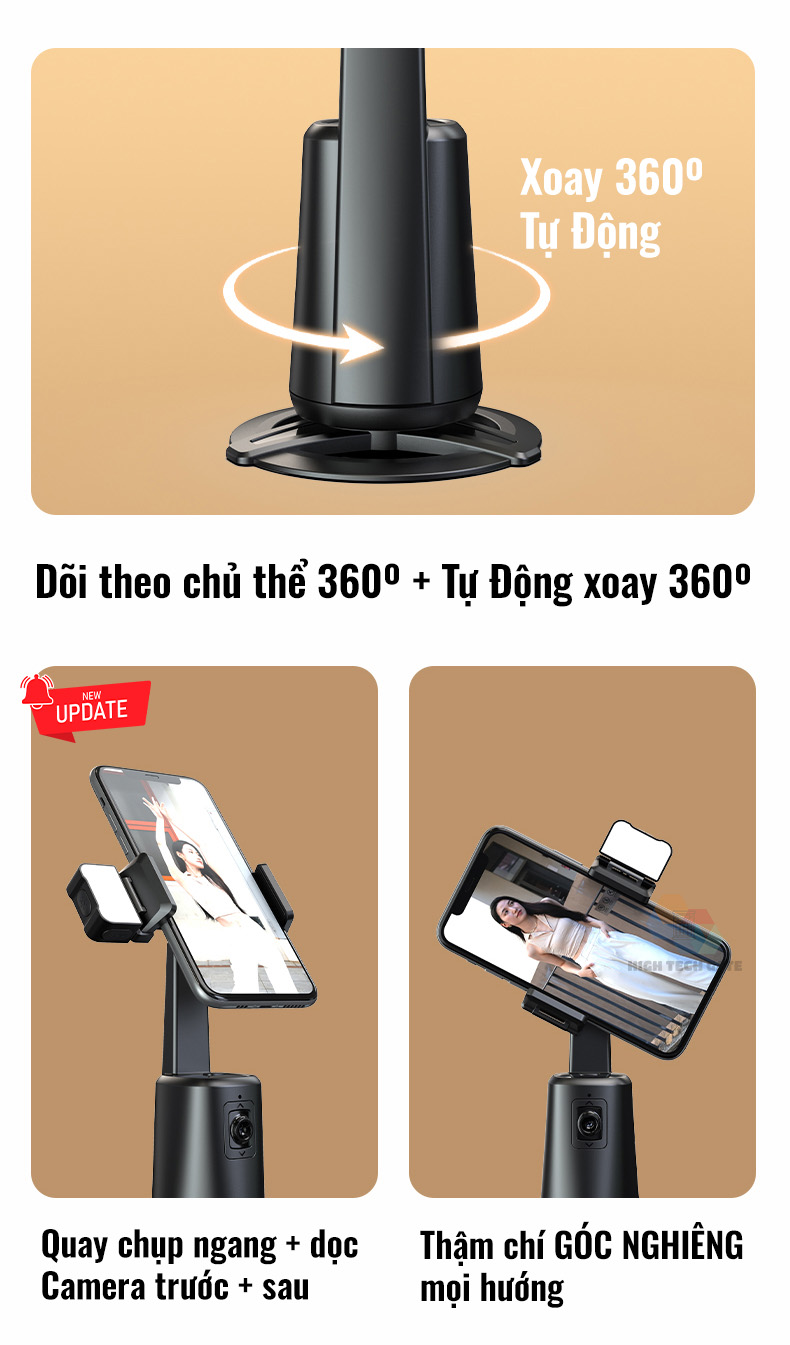 Chân kẹp AI theo dõi chủ thể cho điện thoại livestream, quay Video A200 nâng cấp
