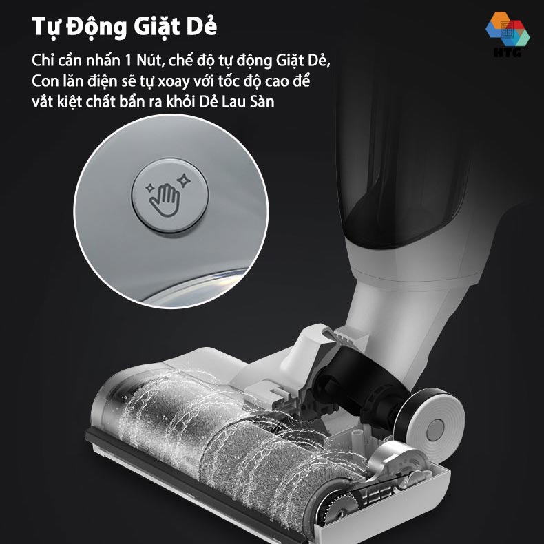 Máy hút bụi lau sàn không dây hút ướt công nghệ mới Airbot Iclean Pro, hút dầu mỡ, thức ăn, rác thải, tự động Giặt Dẻ siêu tiện lợi