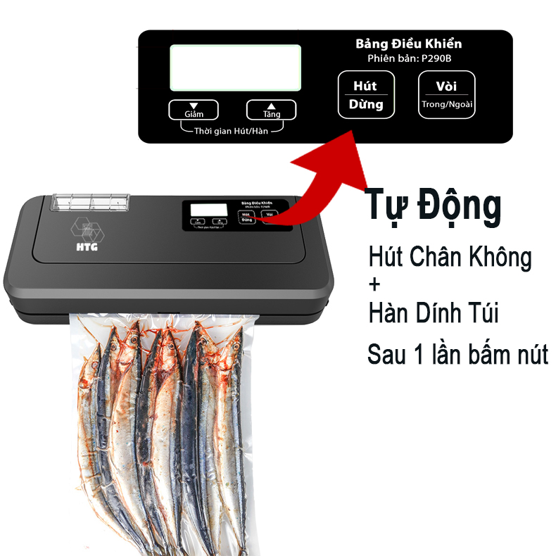 Máy hút chân không ShineYe HTG P290B phiên bản tự động, không kén túi, chính hãng Tiếng Việt