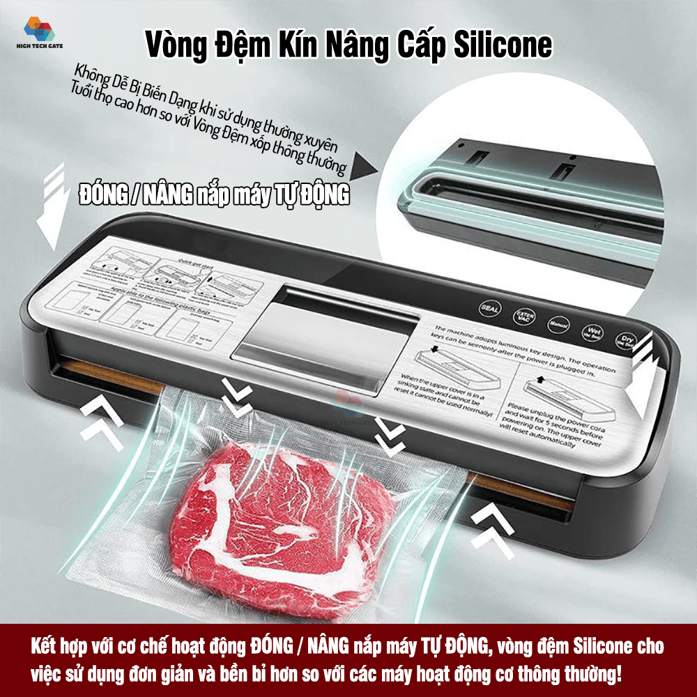 Máy hút chân không thực phẩm AP-18 tự động hoàn toàn, tích hợp 5 chế độ hút đơn giản, cơ chế đóng mở nắp máy tự động bền bỉ, hàng chính hãng