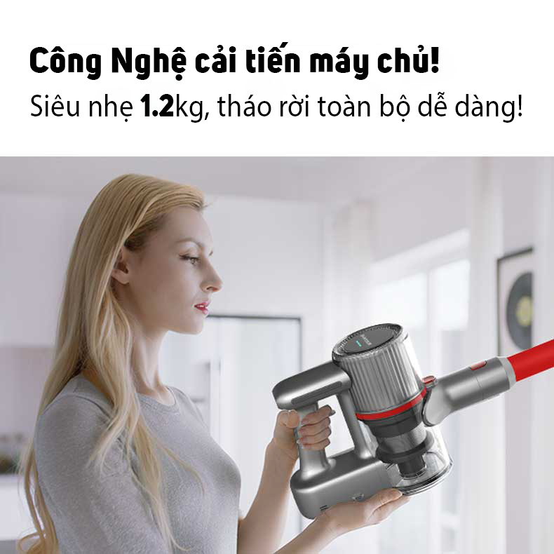 Máy hút bụi không dây Airbot cầm tay gia đình và hút bụi ô tô giường nệm, xe hơi phiên bản 3.0 bản full có giá gắn tường