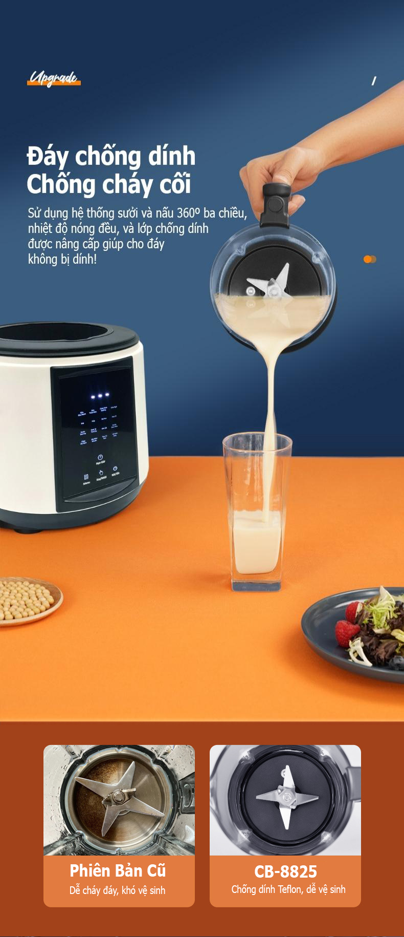 Máy làm sữa hạt siêu thanh CB8825