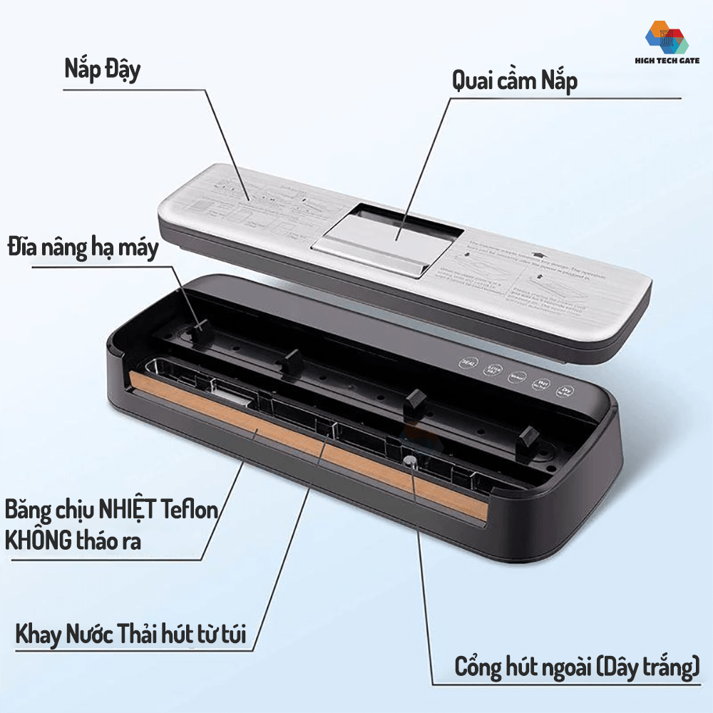 Máy hút chân không thực phẩm AP-18 tự động hoàn toàn, tích hợp 5 chế độ hút đơn giản, cơ chế đóng mở nắp máy tự động bền bỉ, hàng chính hãng