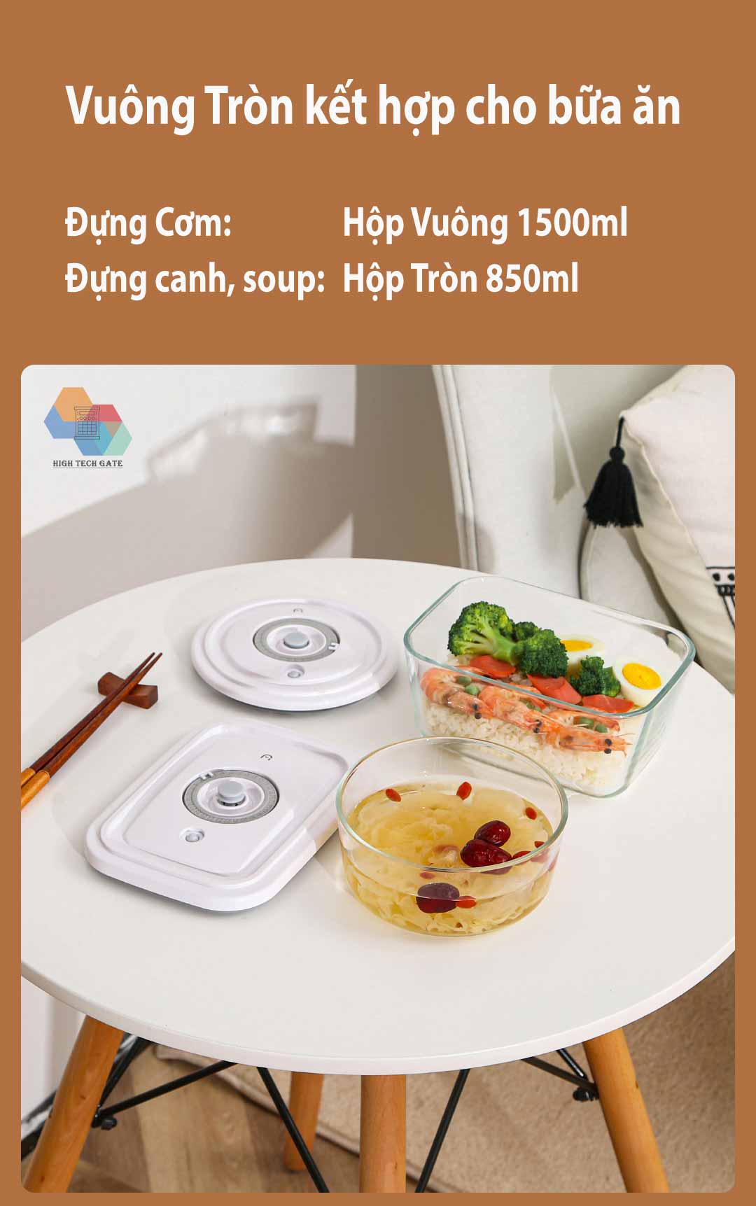 Hộp thủy tinh bảo quản chân không thực phẩm gia đình Xiaomi Youpin BUD, hàng chính hãng