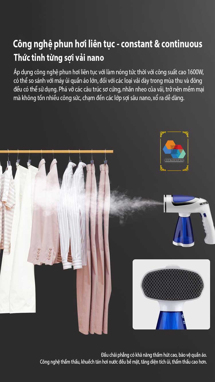 Bàn là hơi nước, máy ủi quần áo ASB-16 phiên bản đa năng 4 trong 1, ba cấp độ ủi với 1600W mạnh mẽ, gấp gọn tiện lợi sử dụng ở nhà hoặc công tác, du lịch, nạp nước ngoài tiện lợi