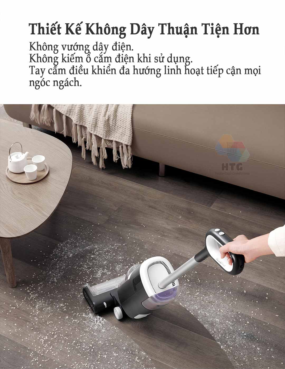 Máy lau nhà hút bụi Sawadaki FG3616 công nghệ mới 3 in 1, tự động giặt giẻ 4s, nâng cấp hút 15000Pa