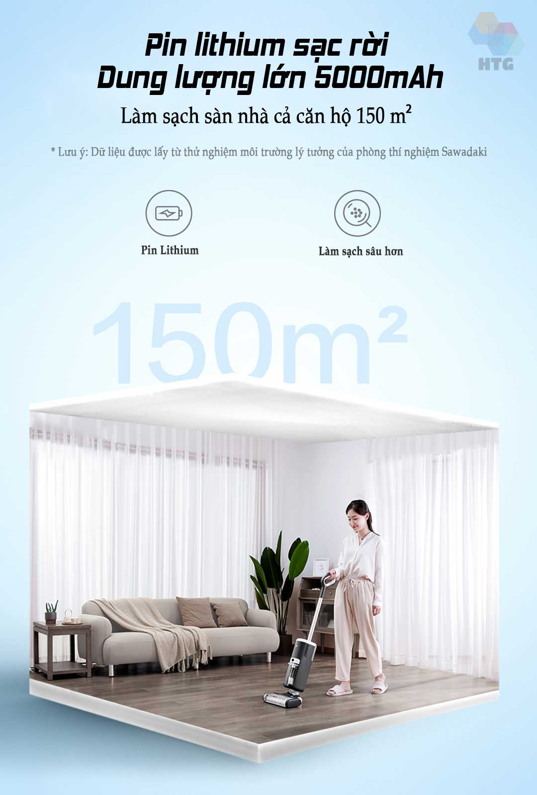 Máy lau nhà hút bụi Sawadaki FG3616 công nghệ mới 3 in 1, tự động giặt giẻ 4s, nâng cấp hút 15000Pa