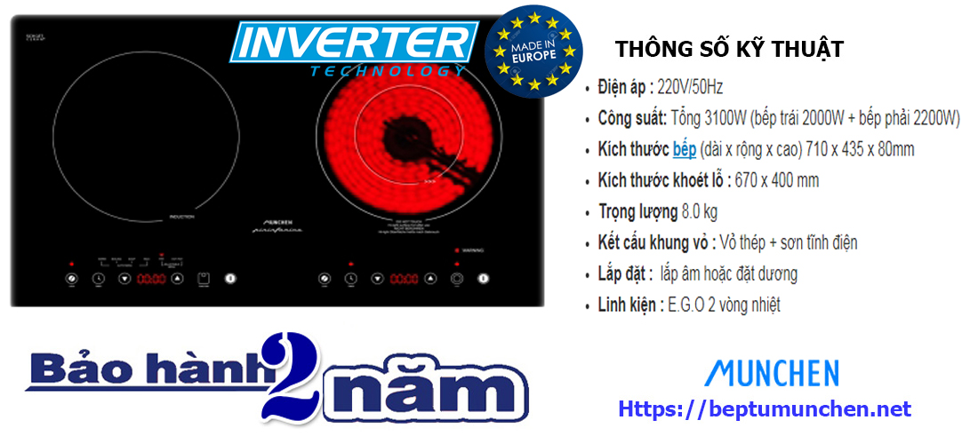 Thông số bếp điện từ Munchen SMC 250I