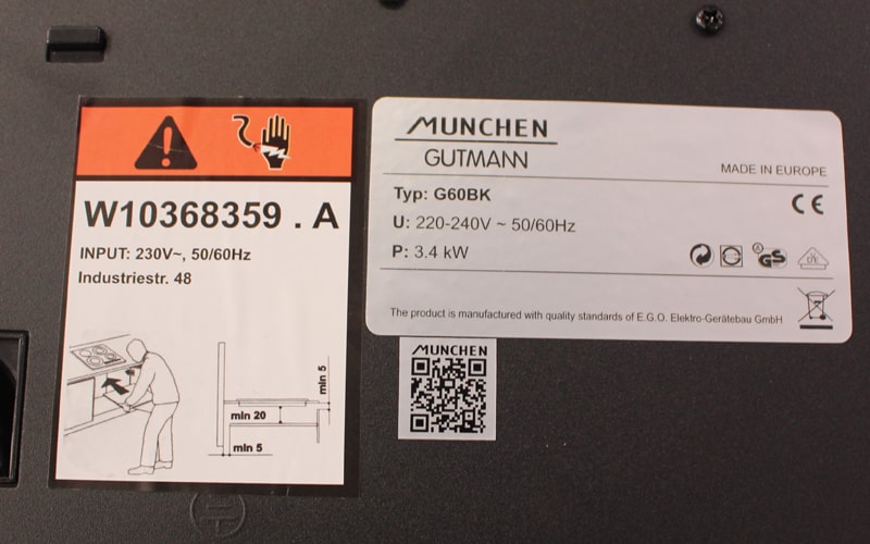 Tem bếp từ munchen G60 Bk