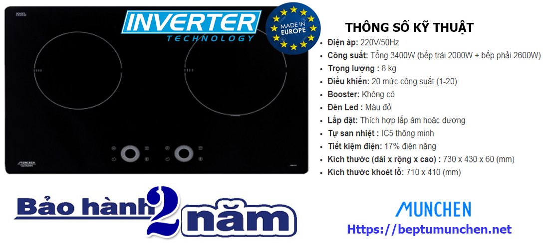 Thông số bếp từ munchen g60