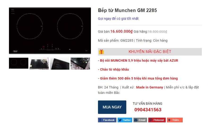 Bếp từ Munchen GM 2285 hiện đại