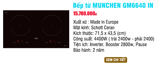 Thông số bếp từ munchen gm6640 in