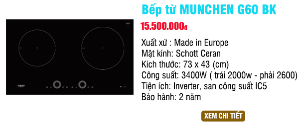 Giá bếp từ Munchen G60 BK