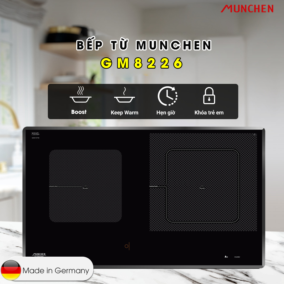 Đánh giá bếp từ Munchen GM8226: 