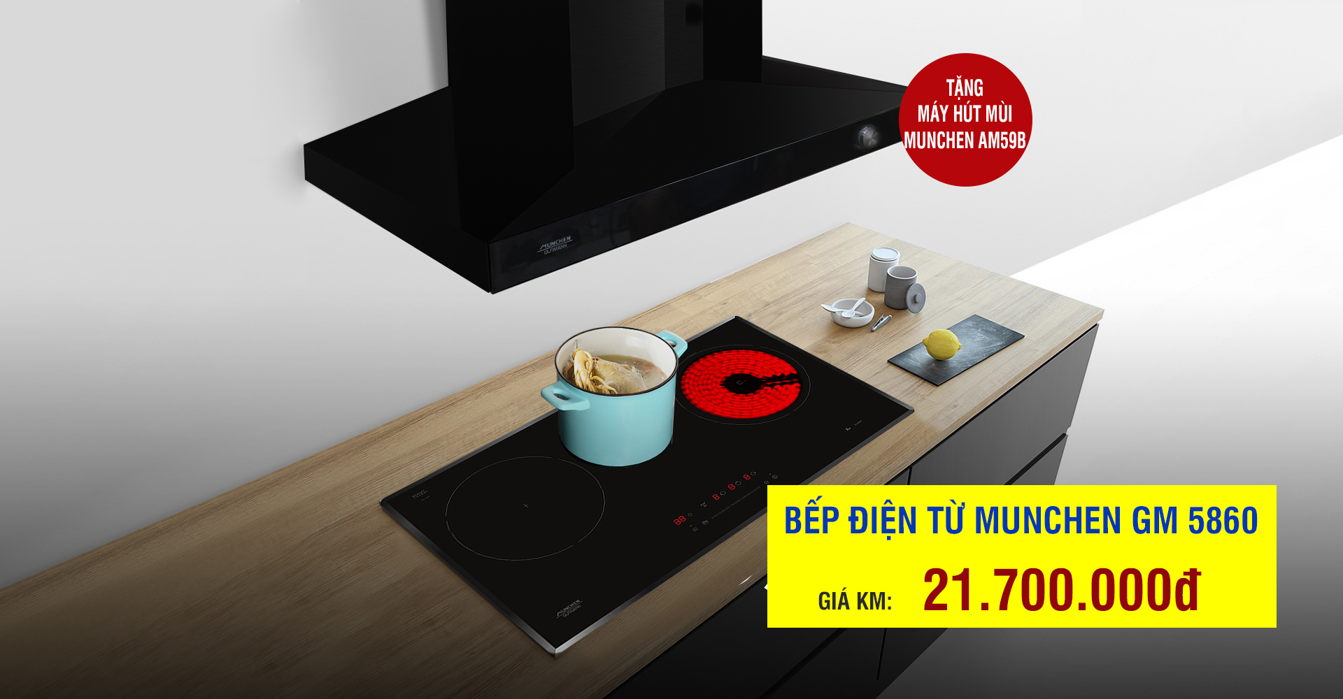 khuyến mãi bếp munchen tặng máy hút mùi am 59b