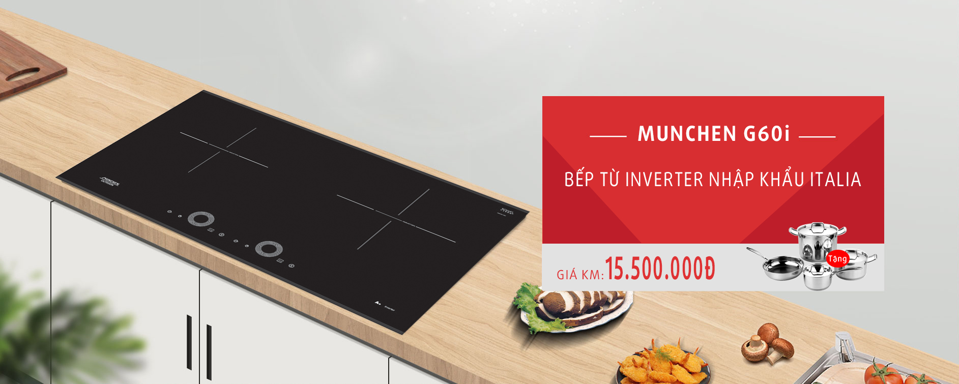 Giảm sâu "chạm đáy", bếp từ Munchen G60I siêu hot đổ bộ