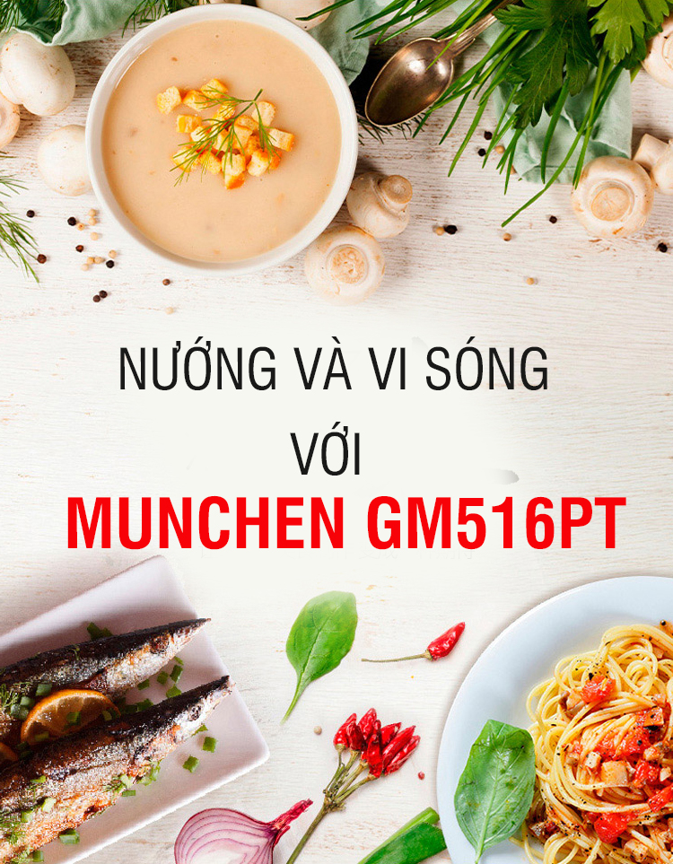 lò vi sóng kiêm nướng Munchen GM 516 PT