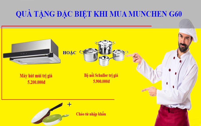 Thông tin khuyến mãi khi mua bếp từ Munchen G60