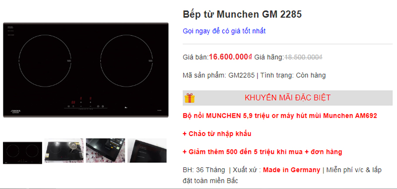 so sánh bếp từ munchen gm 8925 và munchen gm 2285