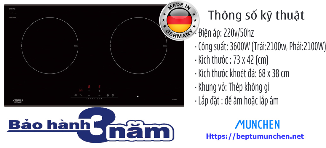 Thông số bếp từ Munchen GM 2285