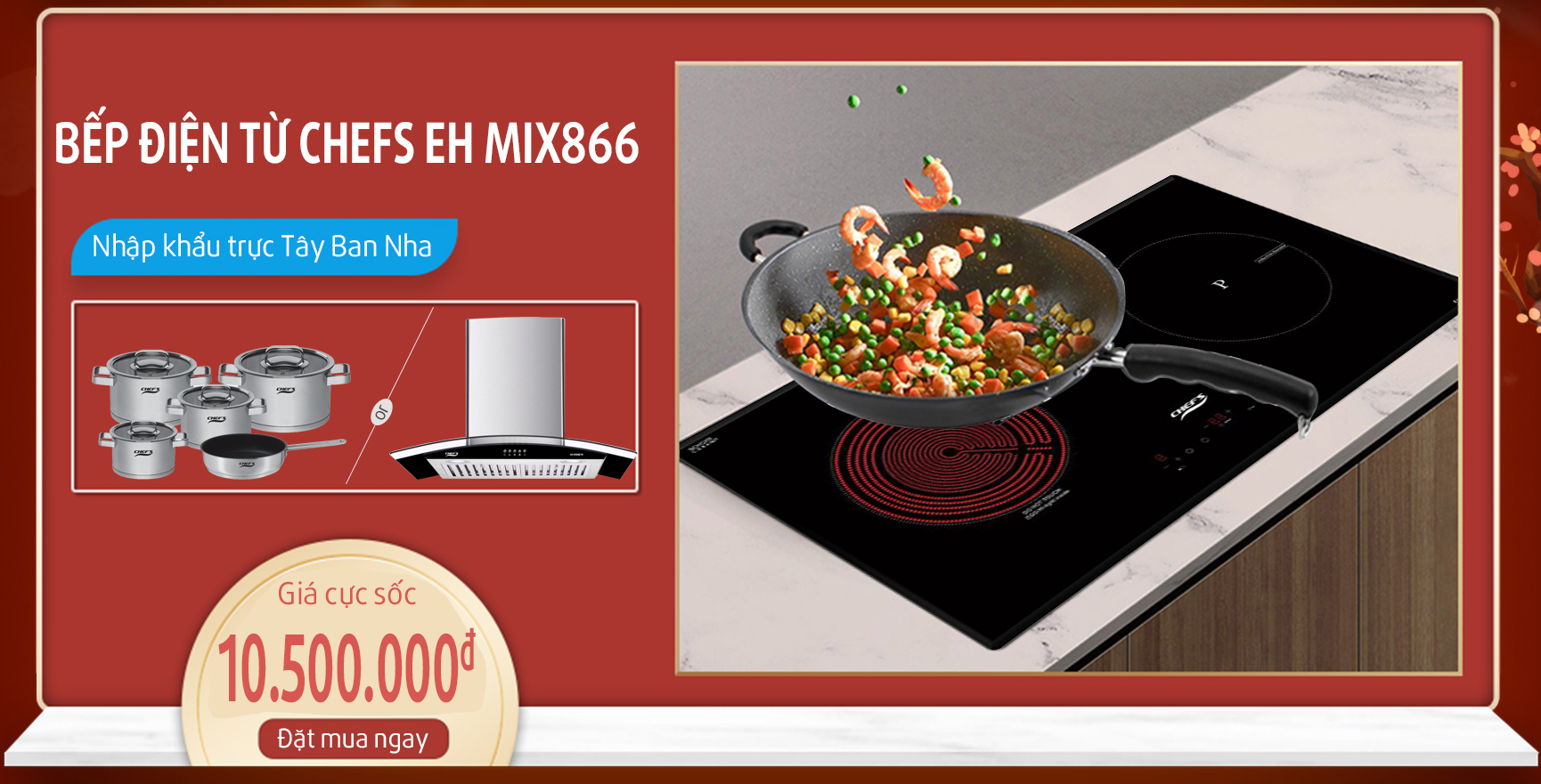 khuyến mãi bếp điện từ chefs eh mix866