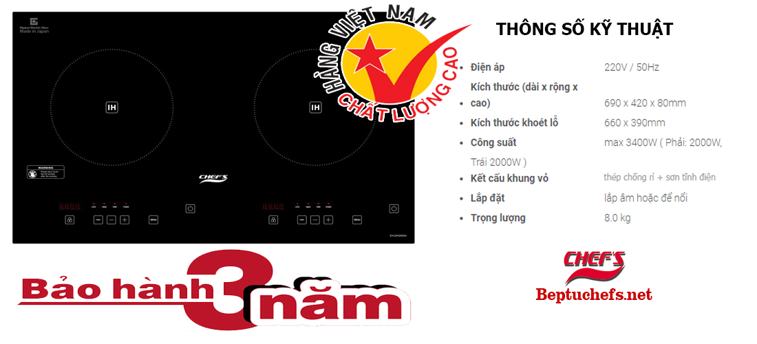 Bếp từ Chefs EH DIH 2000A