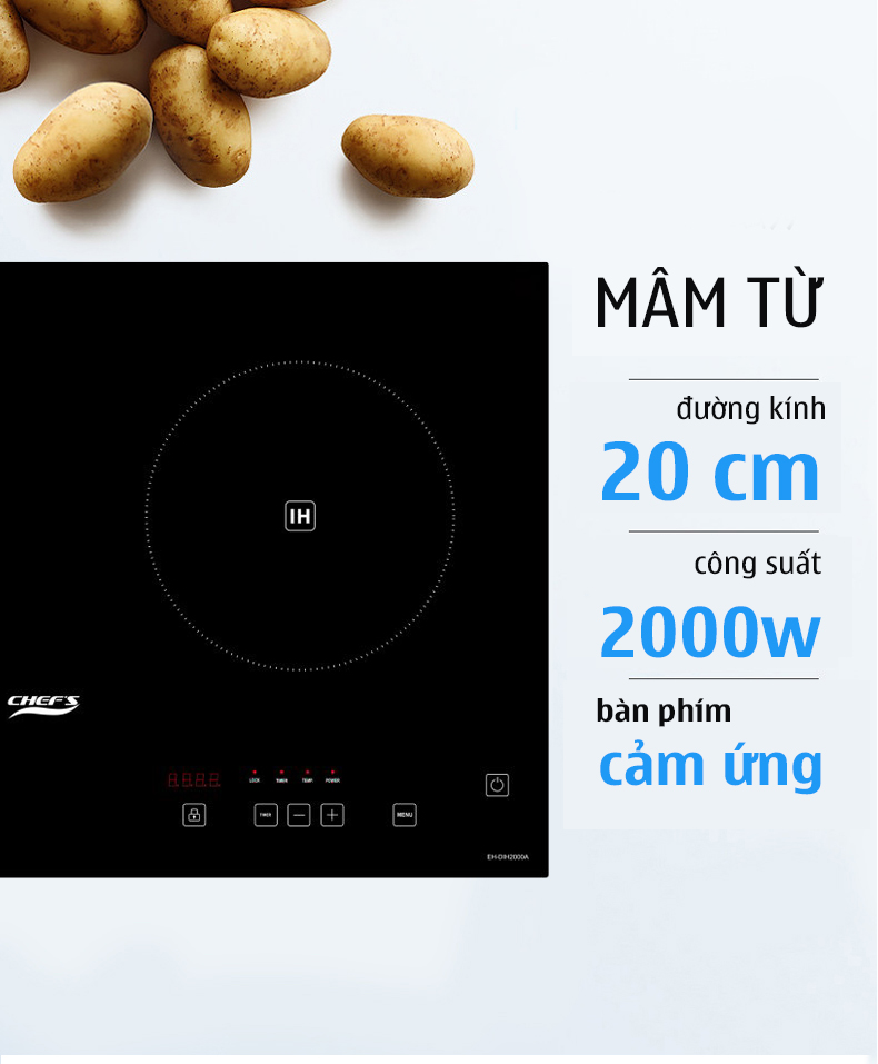 Bếp từ Chefs EH DIH2000A giảm giá chỉ còn 5.4 triệu, thời điểm tốt để sắm ngay