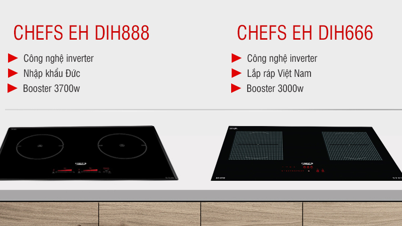 nên chọn bếp từ chefs dih666 hay dih888