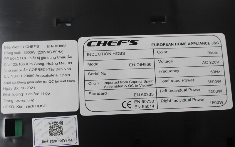 bếp từ chefs eh dih868