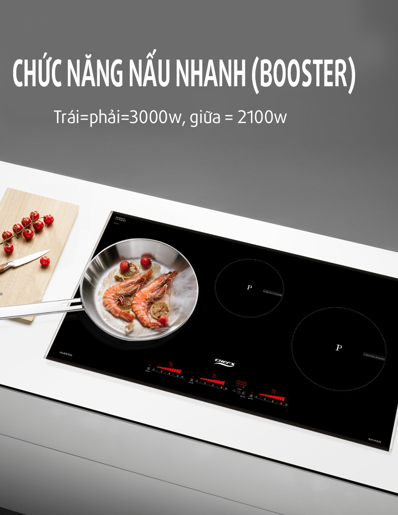 Tính năng bếp từ 3 vùng nấu Chefs EH IH536 có gì hấp dẫn?