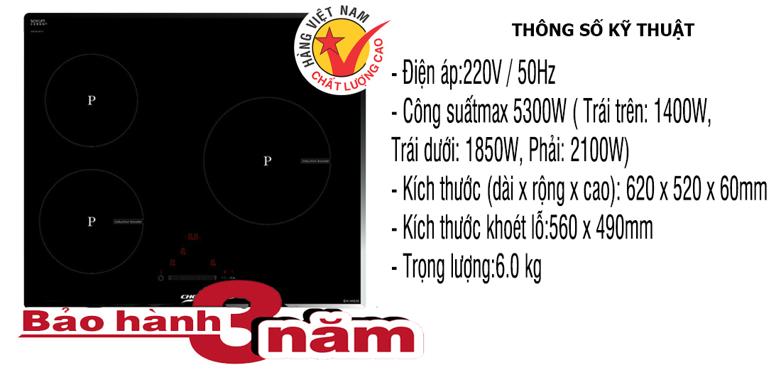 Thông số bếp từ chefs EH DIH535