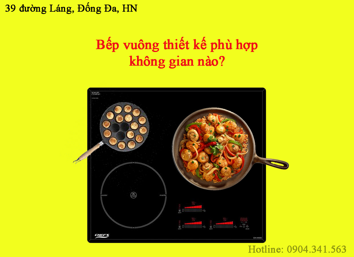 Bếp vuông thiết kế phù hợp với không gian nào?