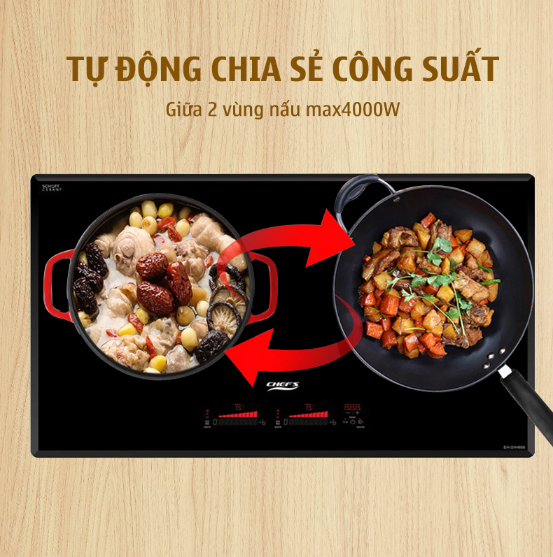 Bếp từ Chefs EH DIH888P(2018) có hiệu năng mạnh mẽ cỡ nào?