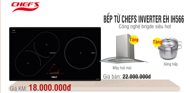 khuyến mãi bếp từ chefs inverter