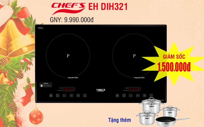 Top 3 bếp từ Chefs giảm giá cực rẻ mùa Noel và năm mới