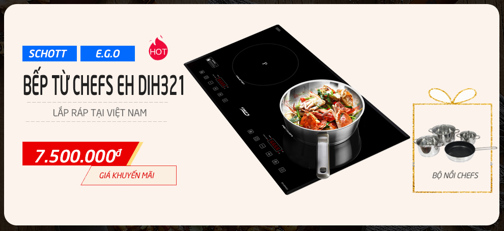 Cơ hội nào khác cho bếp Chefs DIH321 chỉ 7.500.000Đ