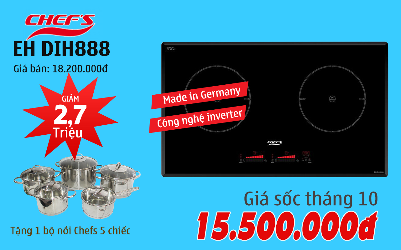 khuyến mãi bếp từ chefs eh dih888 tháng 10