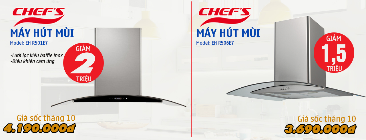 Khuyến mãi máy hút mùi Chefs tháng 10