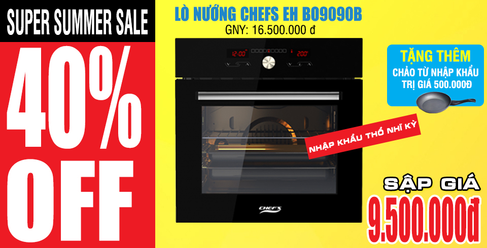 Lò nướng Chefs EH BO9090B: 9 chức năng