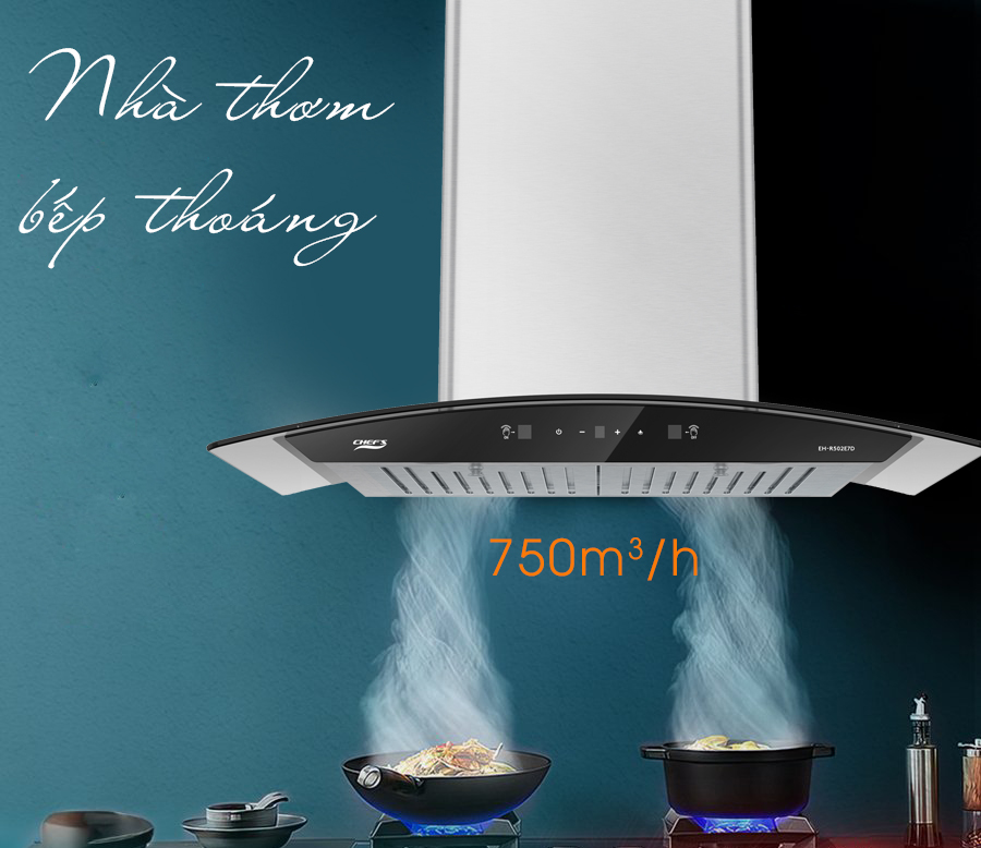 6 Lý do nên mua máy hút mùi kính Chefs mới nhất EH R502E7D